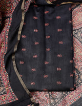 Paisley printed black kashmiri dress