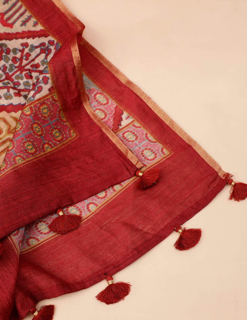 23% OFF on Rajasthani Sarees Red Cotton Unstitched Dress Material on  Snapdeal | PaisaWapas.com